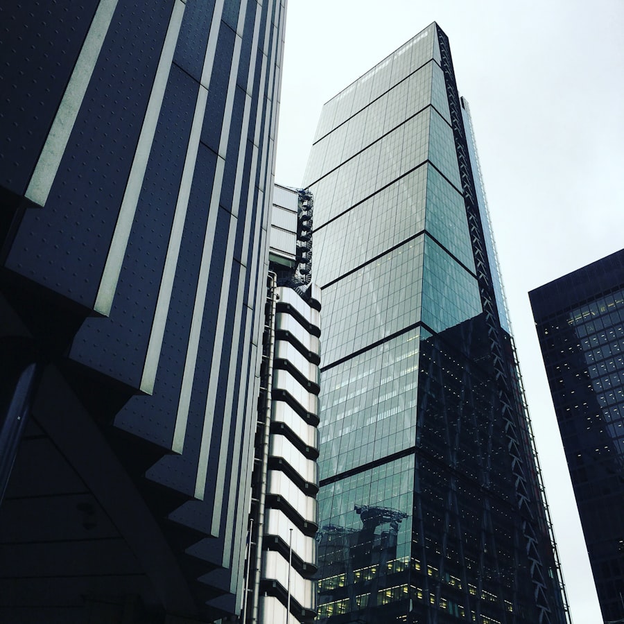 Financial services sector — high-rise building